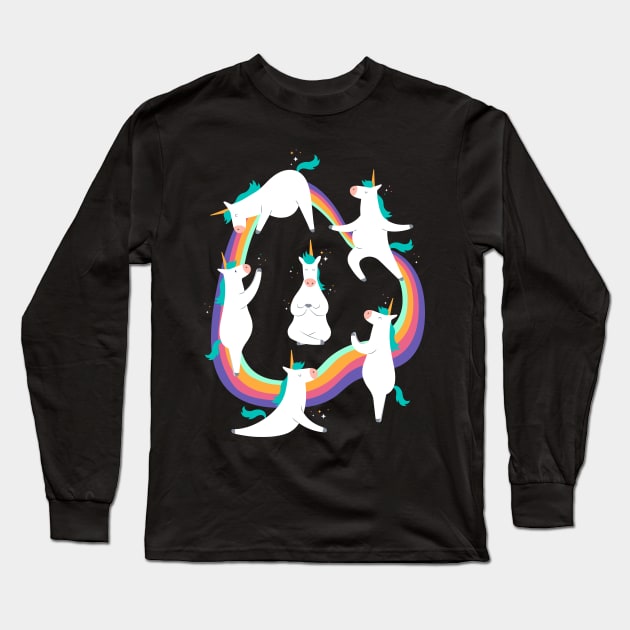 Unicorn Yoga Long Sleeve T-Shirt by TheRealestDesigns